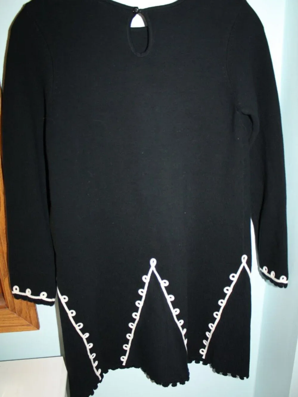 NWT Hanna Andersson Milano Black White Loop Sweater Dress Girls Size 10 140 EU